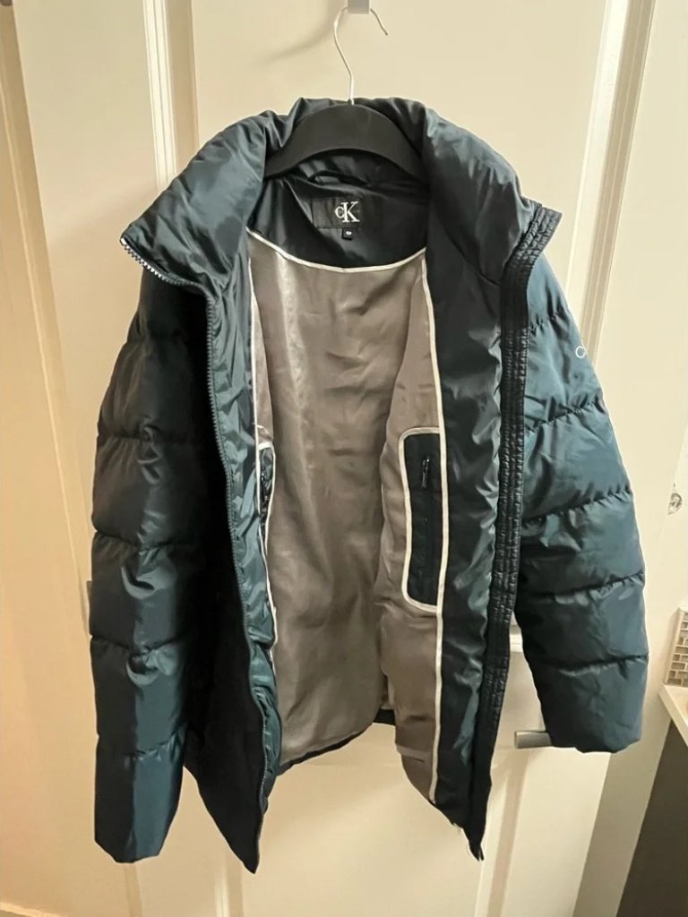 Calvin Klein Emerald Puffer Jacket In Size S
